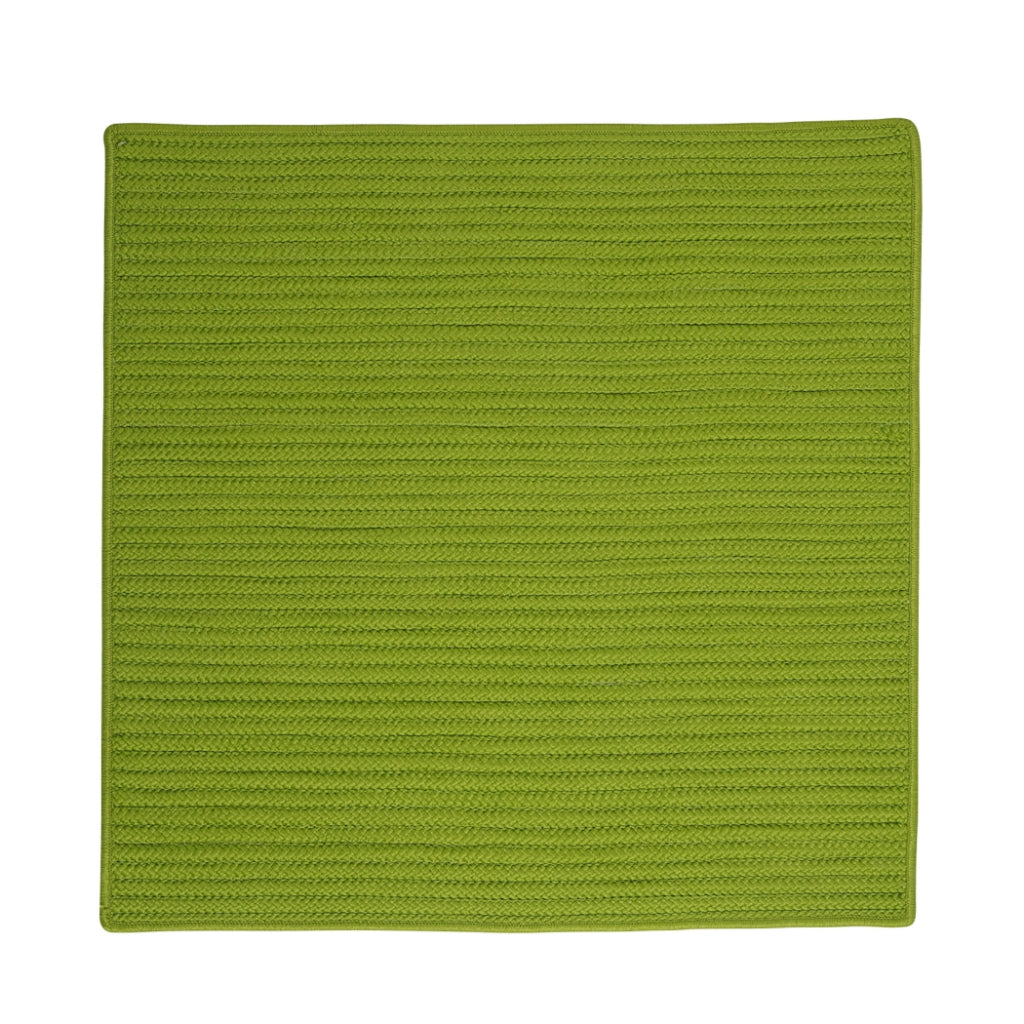 Colonial Mills Simply Home Solid Bright Green Square Indoor / Outdoor Area Rug - Stain &amp; Fade Resistant Reversible Handmade Rug