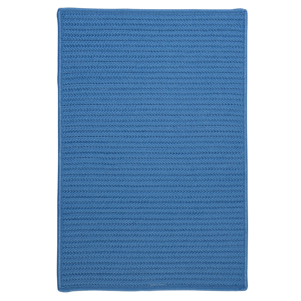 Colonial Mills Simply Home Solid Blue Ice Rectangle Indoor / Outdoor Area Rug - Stain &amp; Fade Resistant Reversible Handmade Rug