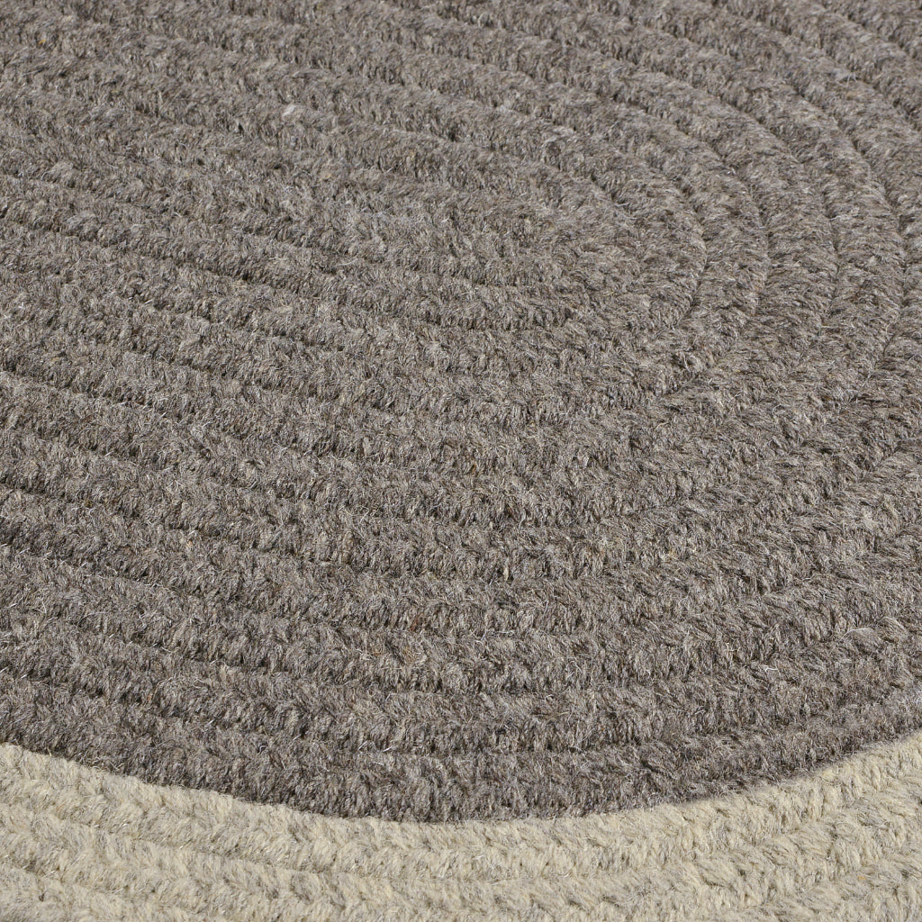 Colonial Mills Hudson Dark Gray Oval Indoor Area Rug - Trendy Reversible Handmade Wool Rug with Beige Border