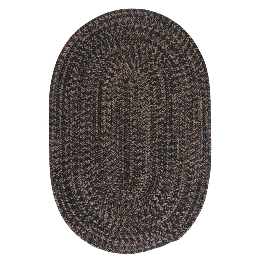 Colonial Mills Hayward Multicolor Oval Indoor Area Rug - Elegant Handmade Braided Rug with Black Accent