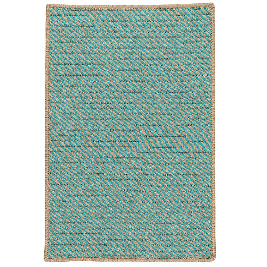 Colonial Mills Point Prim Two-Color Rectangle Indoor / Outdoor Area Rug - Stain and Fade Resistant Reversible Rug with Shades of Teal &amp; Brown