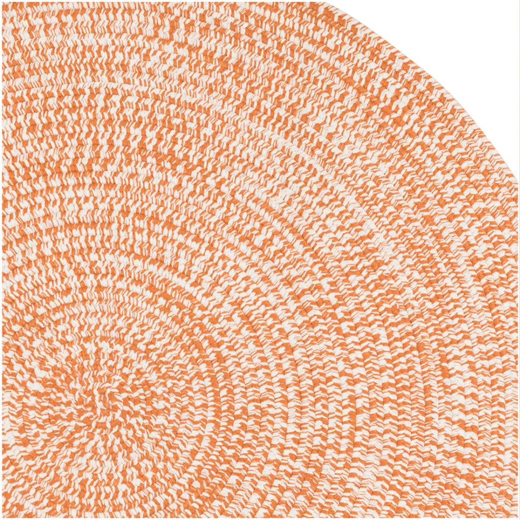 Colonial Mills Kaari Tweed Rusted Orange Round Indoor / Outdoor Area Rug - Stain &amp; Fade Resistant Reversible Handmade Rug