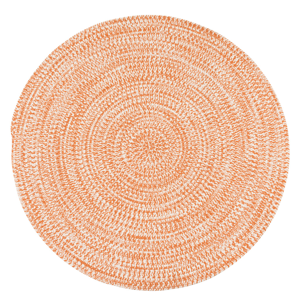 Colonial Mills Kaari Tweed Rusted Orange Round Indoor / Outdoor Area Rug - Stain &amp; Fade Resistant Reversible Handmade Rug