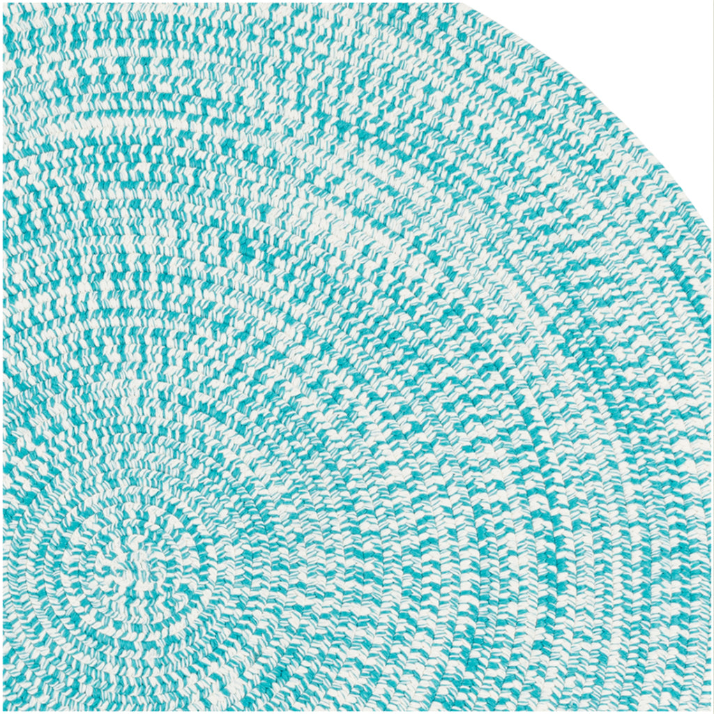 Colonial Mills Kaari Tweed Aqua Round Indoor / Outdoor Area Rug - Stain &amp; Fade Resistant Reversible Handmade Rug