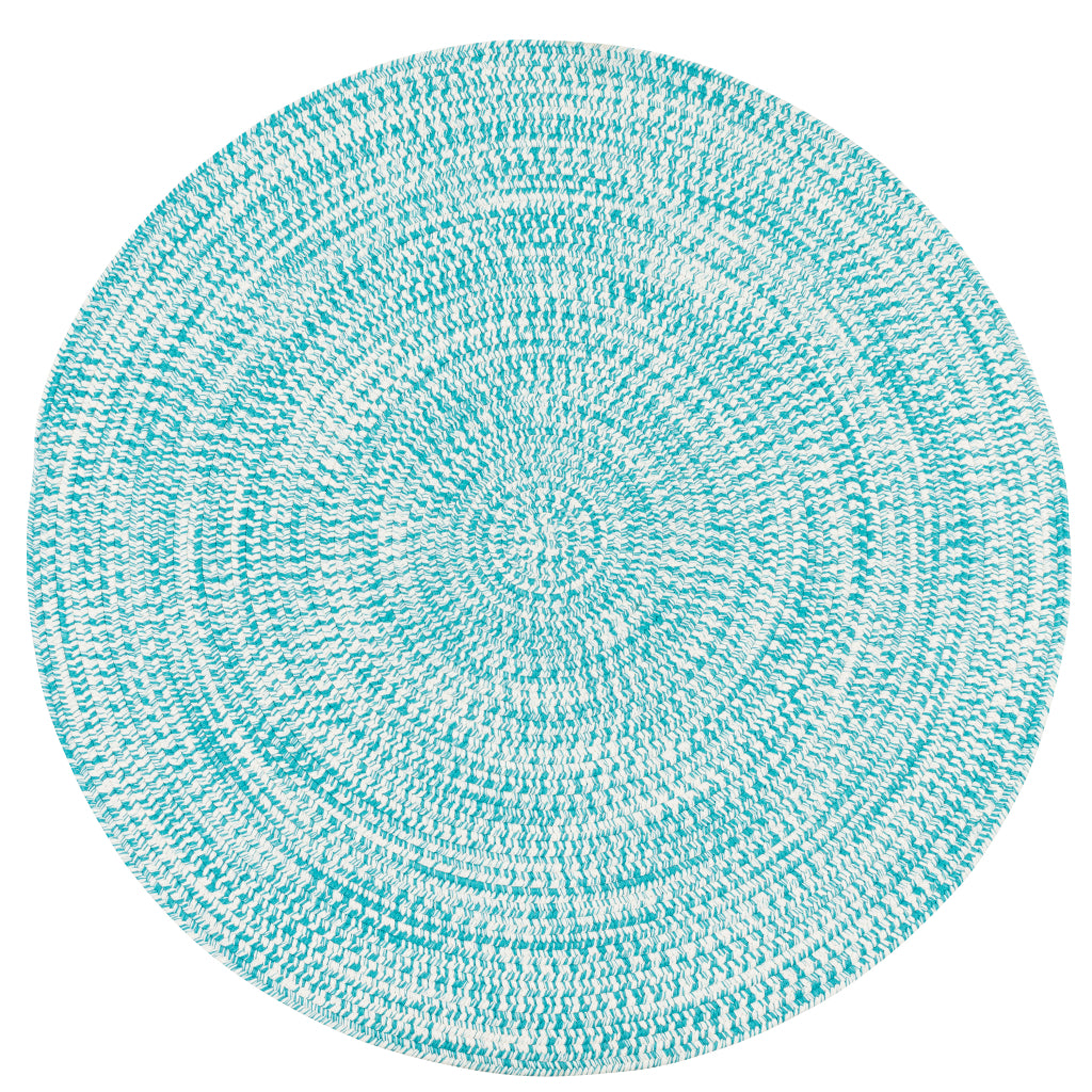 Colonial Mills Kaari Tweed Aqua Round Indoor / Outdoor Area Rug - Stain &amp; Fade Resistant Reversible Handmade Rug