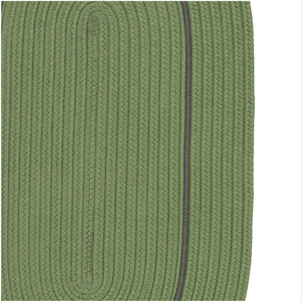 Colonial Mills Lifestyle Accent Border Moss Green Oval Indoor / Outdoor Area Rug - Stain &amp; Fade Resistant Reversible Kids Rug