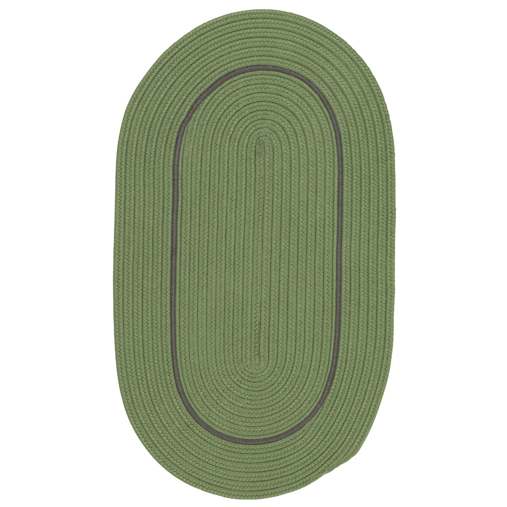 Colonial Mills Lifestyle Accent Border Moss Green Oval Indoor / Outdoor Area Rug - Stain &amp; Fade Resistant Reversible Kids Rug