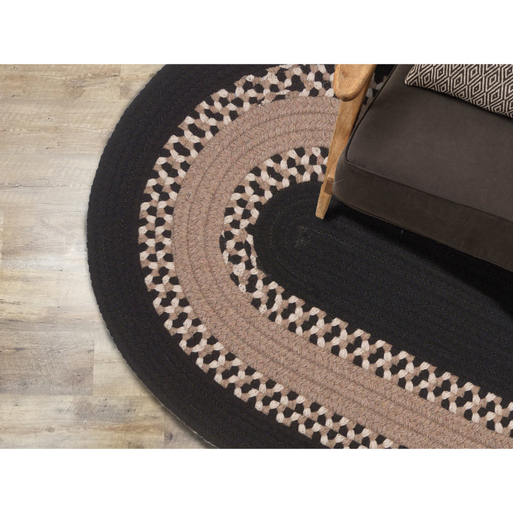 Colonial Mills Corsair Banded Oval Multicolor Indoor Reversible Runner - Vibrant Braided Rug with Red Accent
