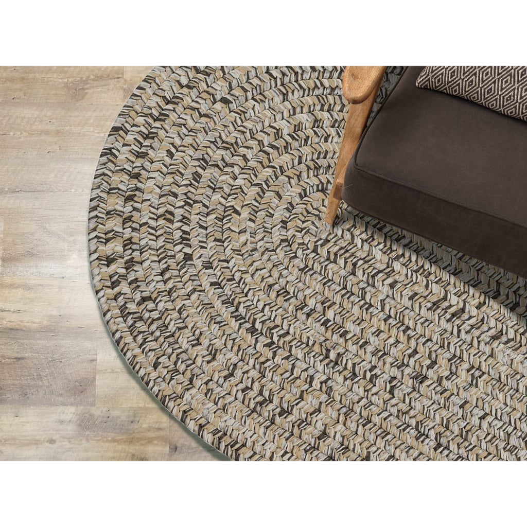 Colonial Mills Laffite Tweed Two-Color Oval Indoor / Outdoor Area Rug - Stain &amp; Fade Resistant Reversible Rug with Blue &amp; Gray Accent