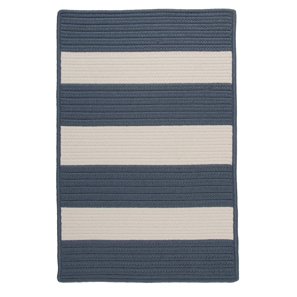 Colonial Mills Pershing Lake Blue Rectangle Indoor / Outdoor Area Rug - Stain &amp; Fade Resistant Reversible Handmade Rug