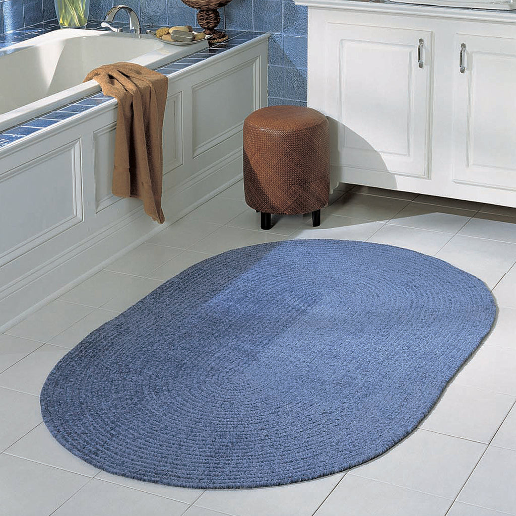 Colonial Mills Blue Handmade &amp; Reversible Barefoot Chenille Bathroom Rug - Soft &amp; Comfortable Low Pile Indoor Rug