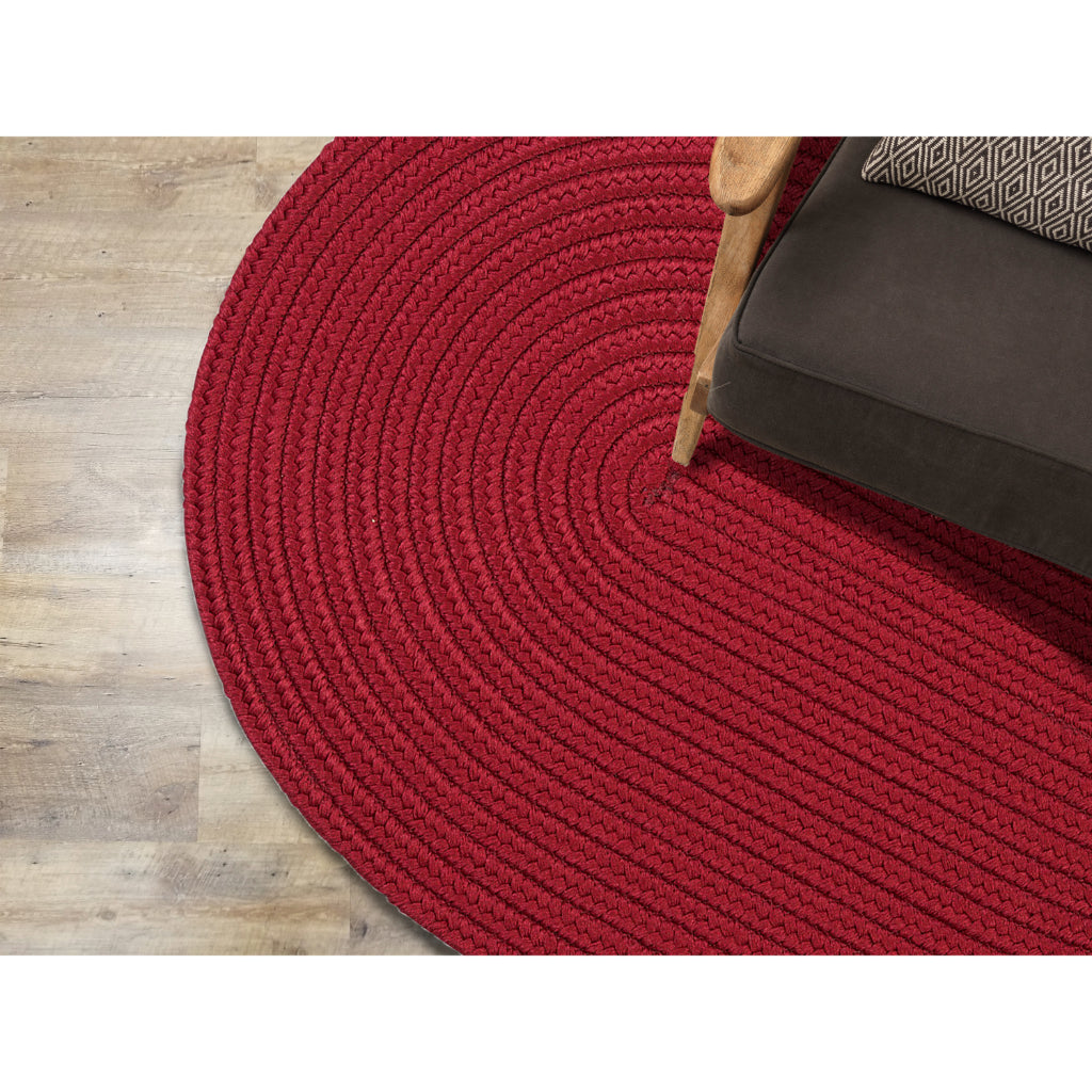 Colonial Mills Tortuga Red Oval Indoor / Outdoor Area Rug - Stain &amp; Fade Resistant Reversible Handmade Rug