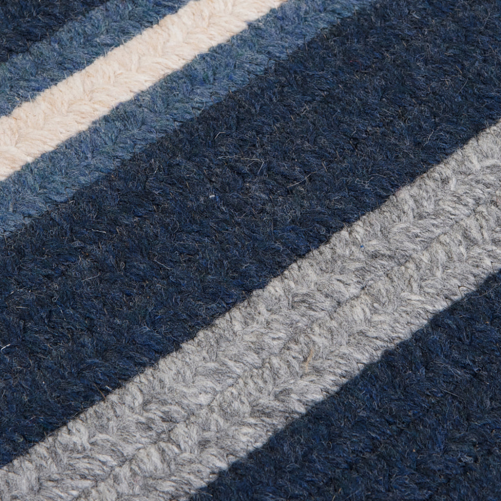 Colonial Mills Elmdale Multicolor Indoor Reversible Runner - Trendy Braided Handmade Runner with Navy Blue &amp; Gray Stripes