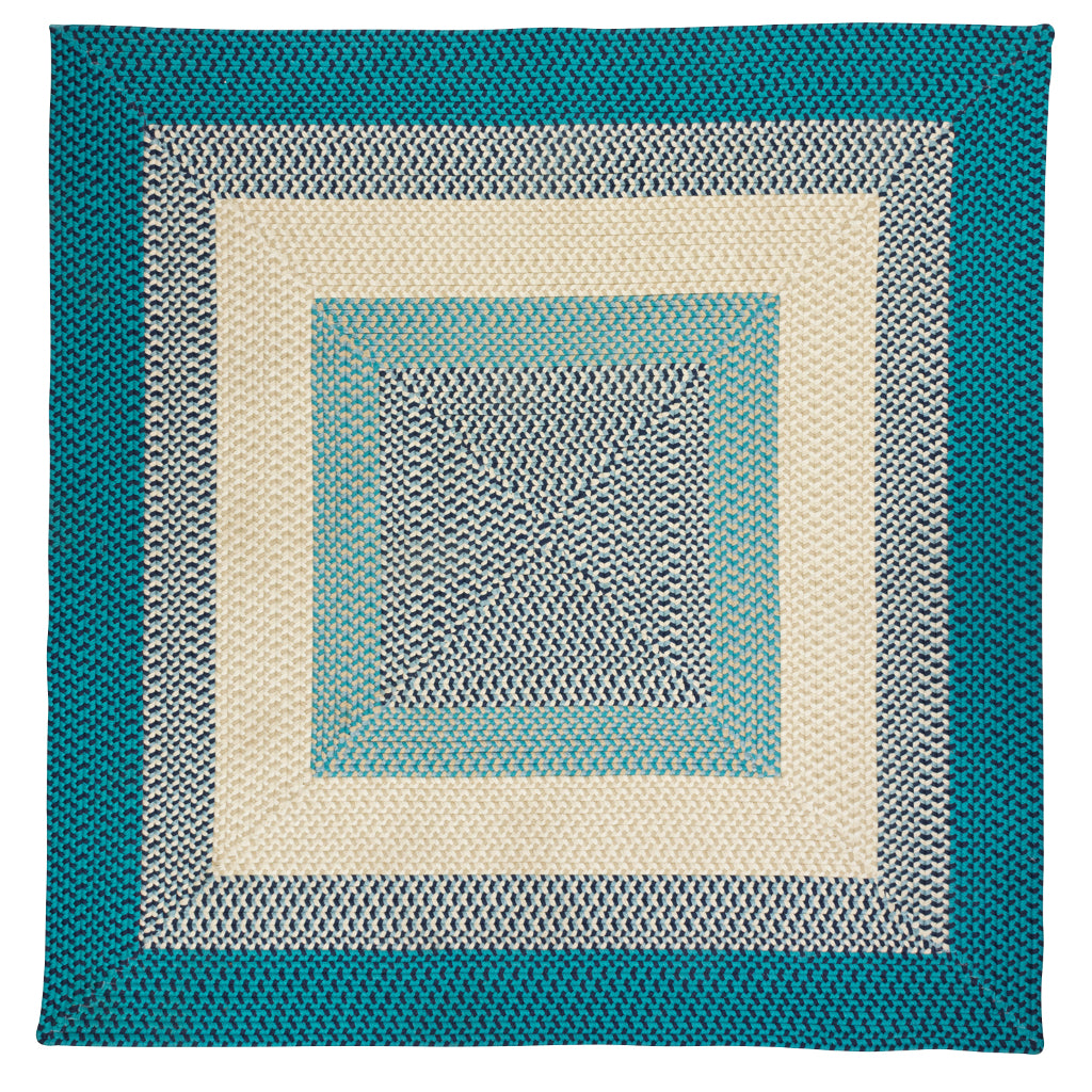 Colonial Mills Montego Oceanic Square Indoor / Outdoor Area Rug - Stain &amp; Fade Resistant Reversible Handmade Rug
