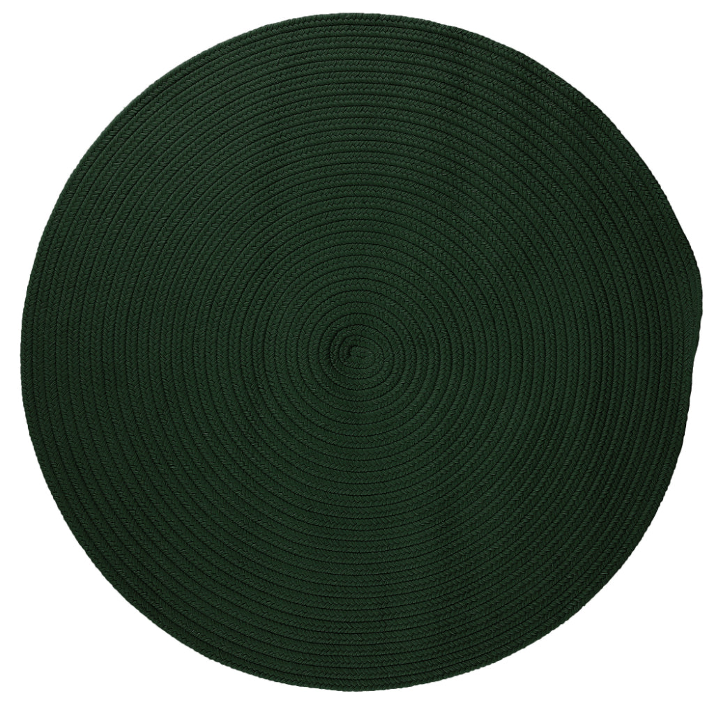 Colonial Mills Mary&#39;s Isle Dark Green Round Indoor / Outdoor Area Rug - Stain and Fade Resistant Reversible Rug