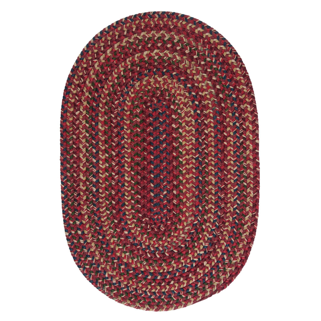 Colonial Mills Midnight Burnt Brick Oval Indoor Handmade Area Rug - Comfortable &amp; Reversible Braided Rug