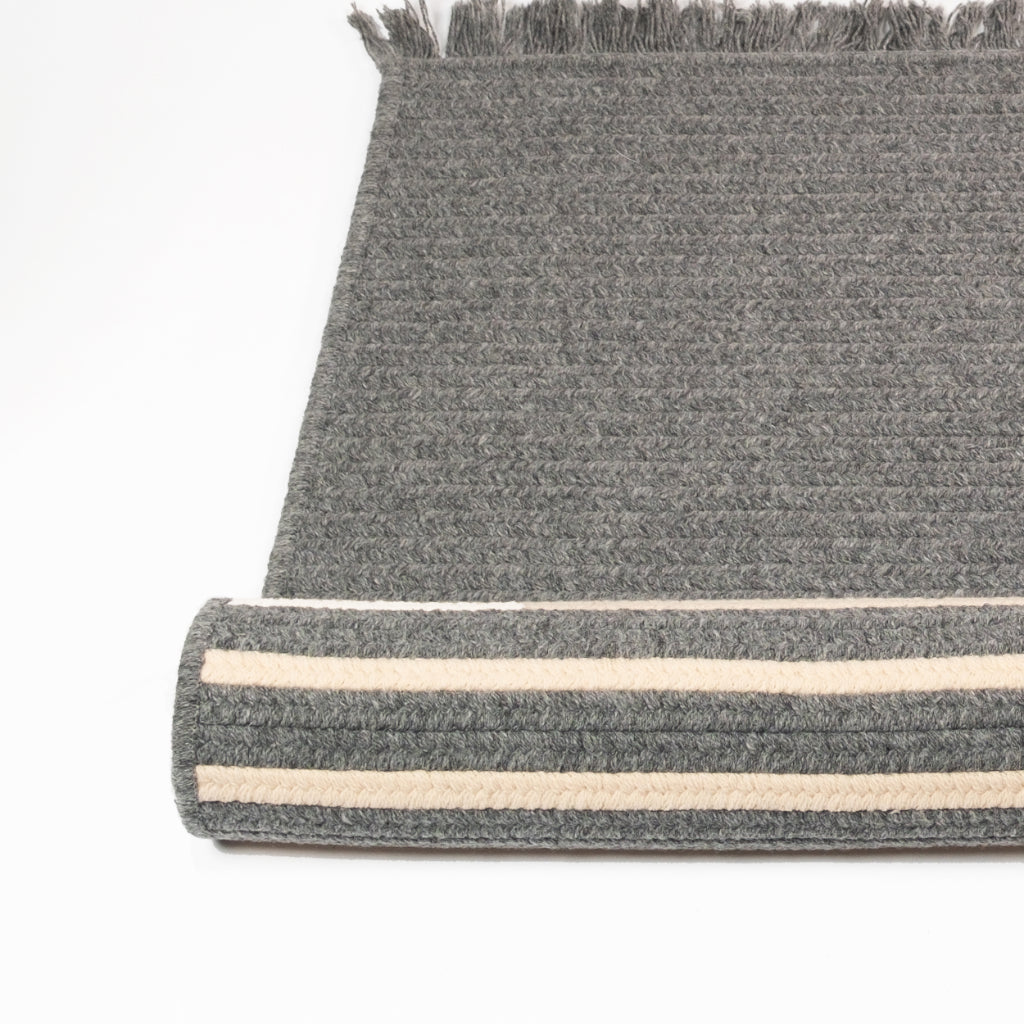 Colonial Mills Modern Wool Stripe Gray Rectangle Indoor Area Rug - Elegant Reversible Handmade Rug
