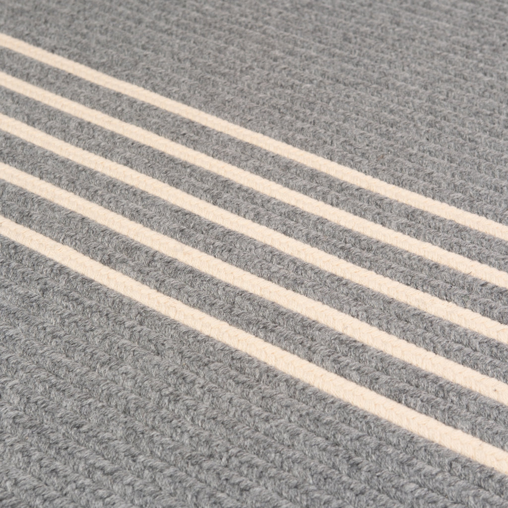 Colonial Mills Modern Wool Stripe Gray Rectangle Indoor Area Rug - Elegant Reversible Handmade Rug