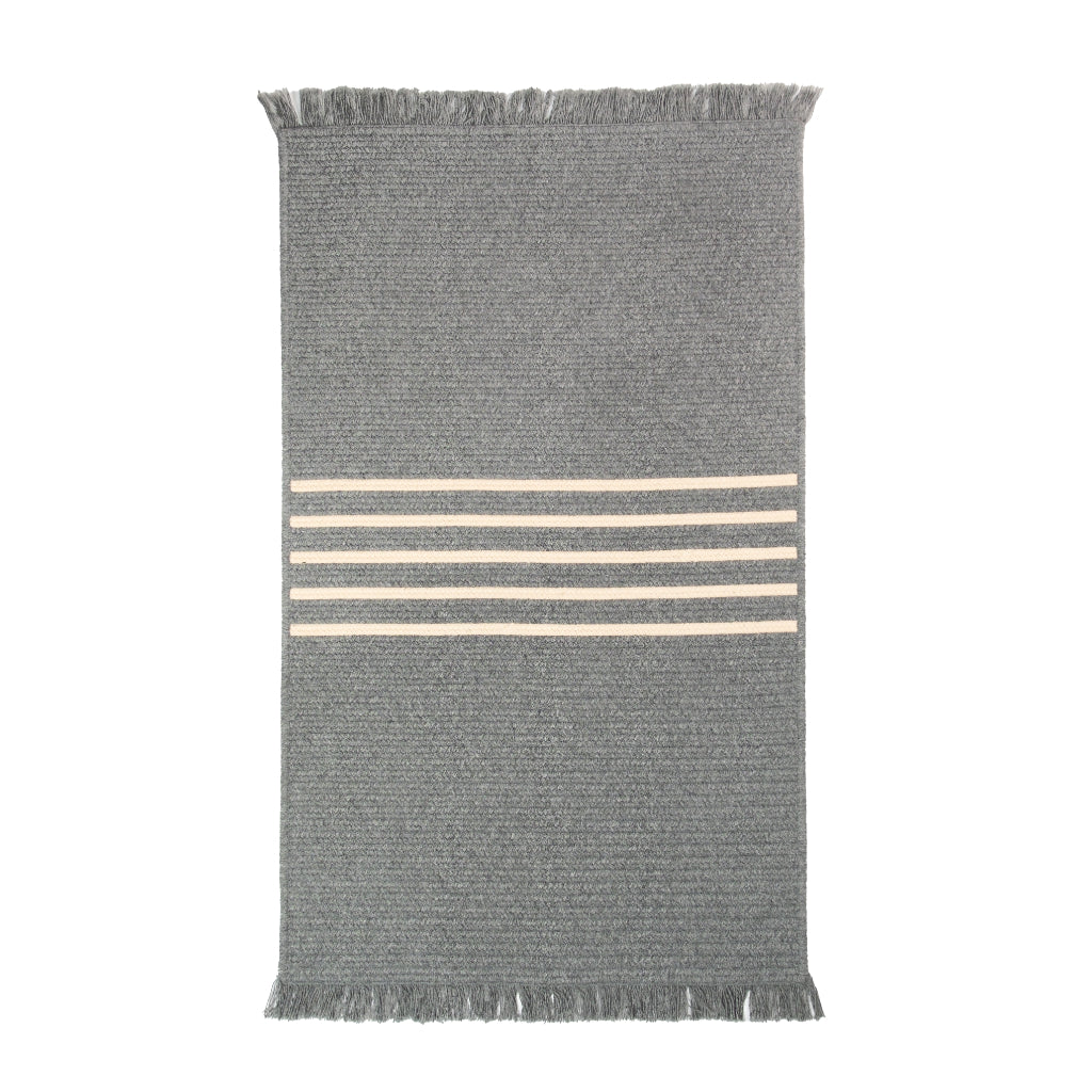 Colonial Mills Modern Wool Stripe Gray Rectangle Indoor Area Rug - Elegant Reversible Handmade Rug