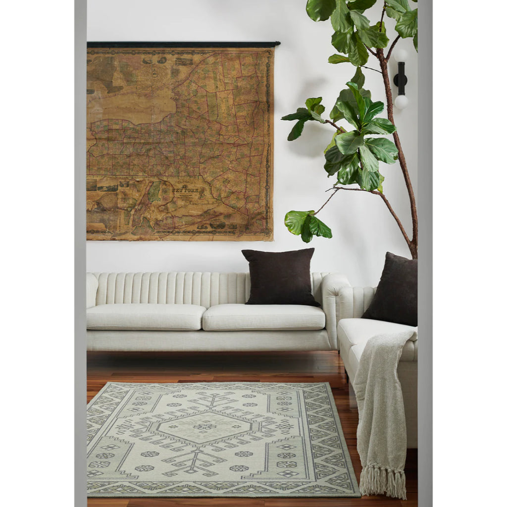 Momeni Anatolia ANA-11 Sage Indoor Rectangle Area Rug &amp; Runner - Stylish Machine Made Rug with Modern Tribal Design Made of High Quality Wool &amp; Nylon