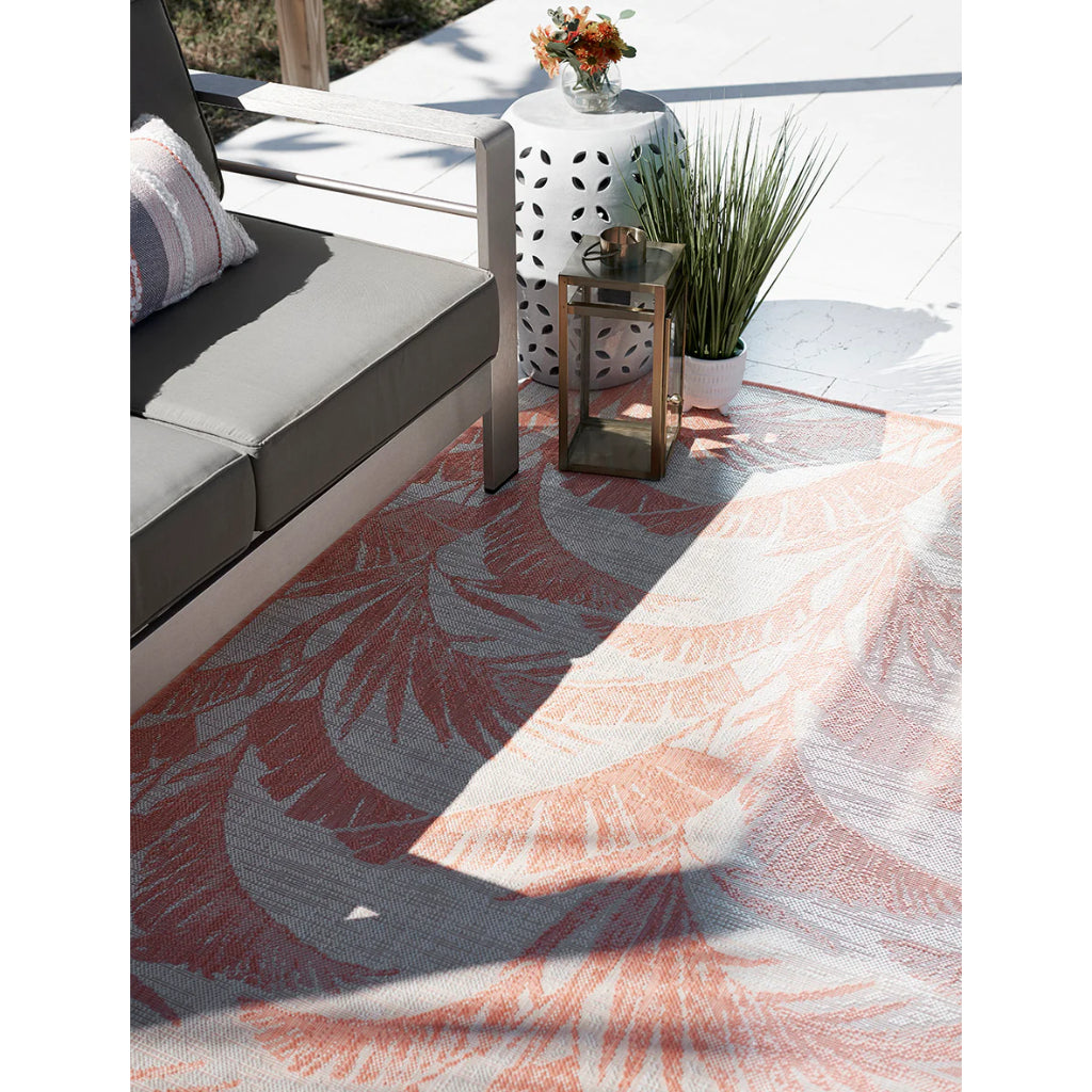 Momeni Riviera RV-01 Coral Rectangle Indoor / Outdoor Power Loomed Area Rug - Vibrant &amp; Versatile Washable Living Room, Porch &amp; Patio Rug