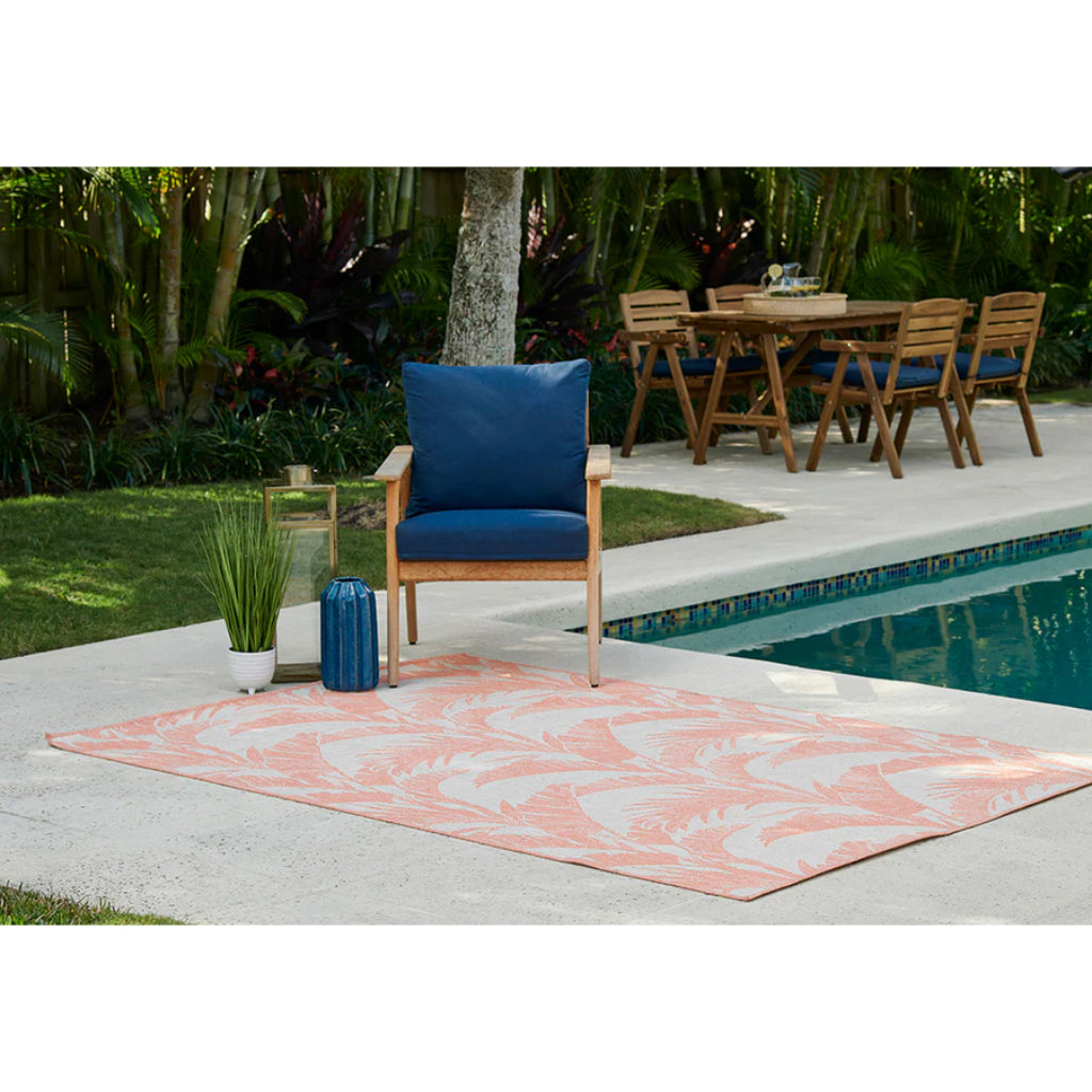 Momeni Riviera RV-01 Coral Rectangle Indoor / Outdoor Power Loomed Area Rug - Vibrant &amp; Versatile Washable Living Room, Porch &amp; Patio Rug