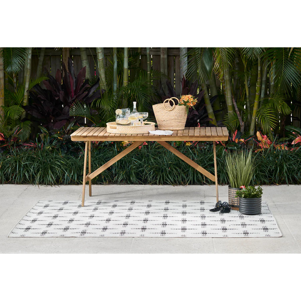 Momeni Riviera RV-08 Ivory Rectangle Indoor / Outdoor Power Loomed Area Rug - Stylish &amp; Versatile Washable Living Room, Porch &amp; Patio Rug