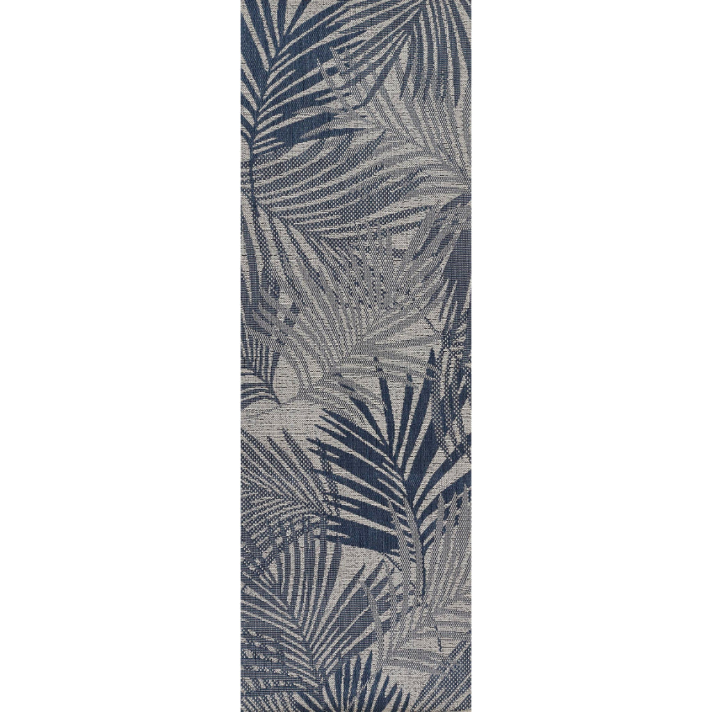 Momeni Riviera RV-04 Blue Rectangle Indoor / Outdoor Power Loomed Runner - Vibrant & Versatile Washable Living Room, Porch & Patio Runner-