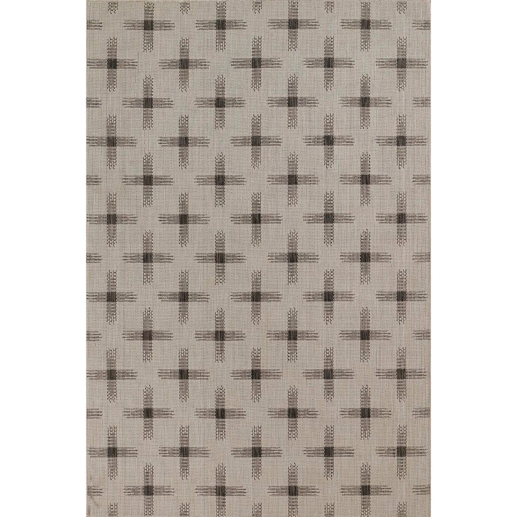 Momeni Riviera RV-08 Ivory Rectangle Indoor / Outdoor Power Loomed Area Rug - Stylish &amp; Versatile Washable Living Room, Porch &amp; Patio Rug