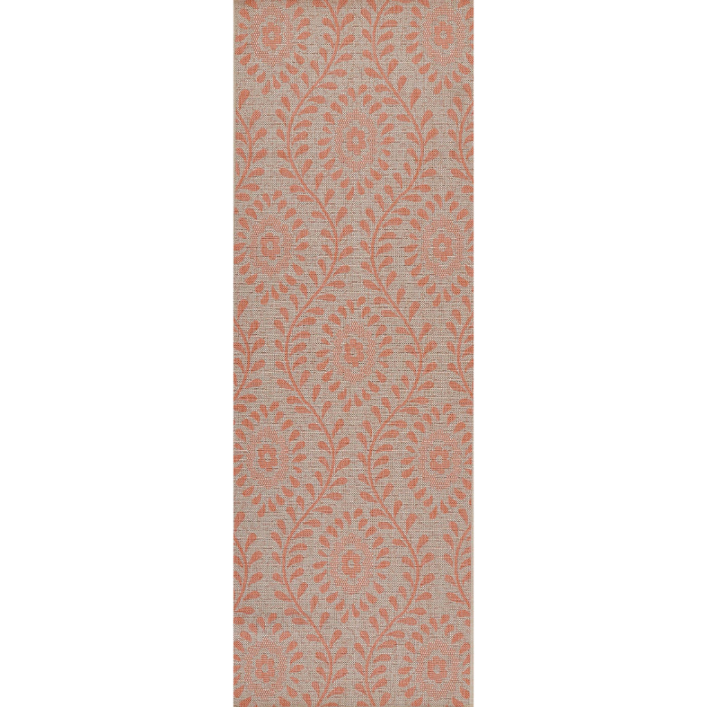 Momeni Riviera RV-09 Coral Rectangle Indoor / Outdoor Power Loomed Runner - Vibrant & Versatile Washable Living Room, Porch & Patio Runner-