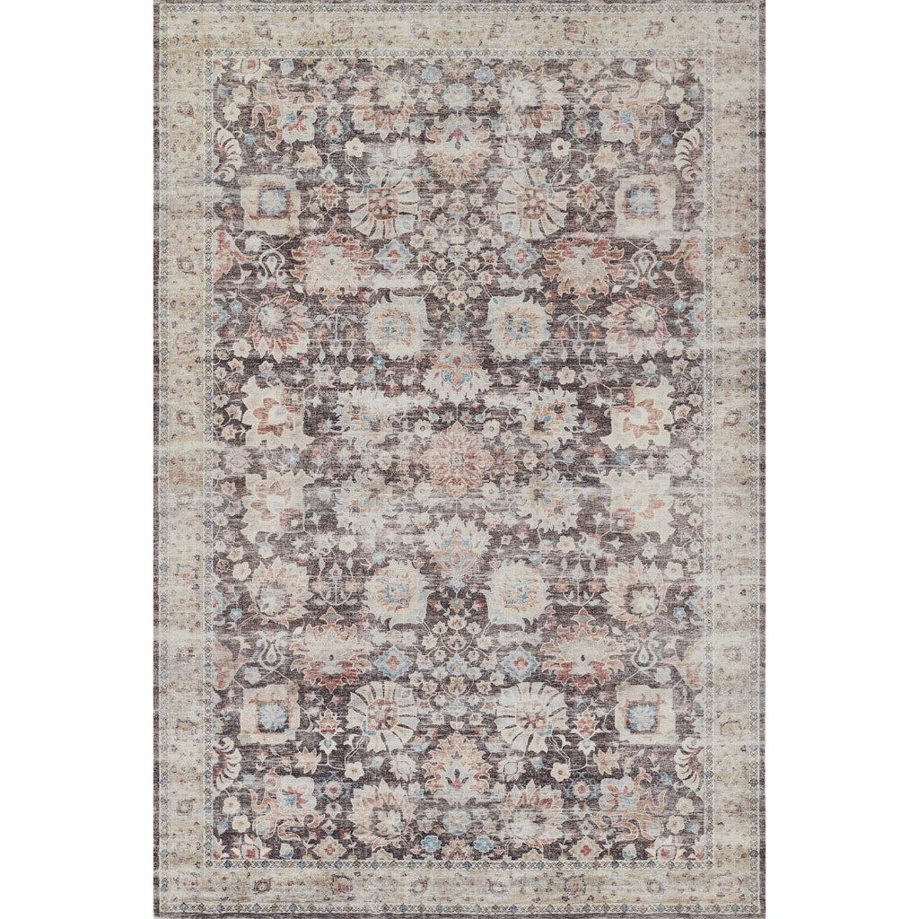 Momeni Sultana SLT-1 Brown Machine Woven Vintage Low Pile Area Rug & Runner - Traditional Rug Made of Polyester with Brown Floral Design-