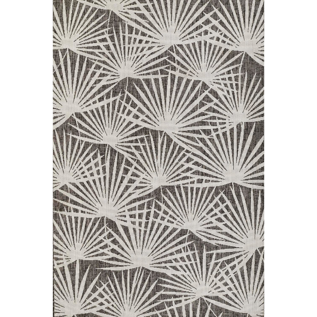 Momeni Villa VI-14 Sorrento Charcoal Rectangle Indoor / Outdoor Area Rug & Runner - Trendy All-Weather Patio & Living Rug with Floral Design-