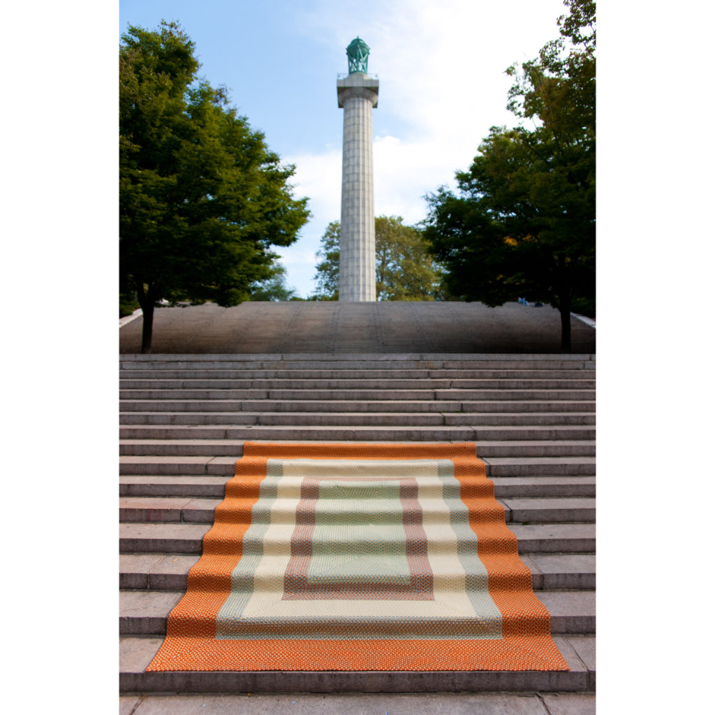 Colonial Mills Montego Multicolor Rectangle Indoor / Outdoor Area Rug - Stain &amp; Fade Resistant Reversible Rug with Orange Accent