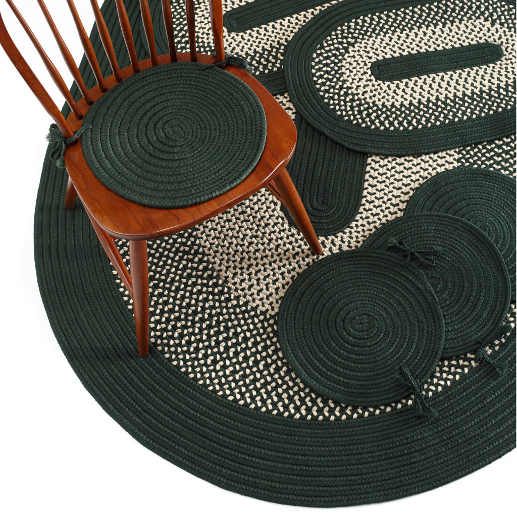 Colonial Mills Bellamy 7-Piece Set Green Oval Area Rug, Runner, &amp; Chair Pad - Trendy Set of Stain &amp; Fade Resistant Handmade Low-Pile Rugs