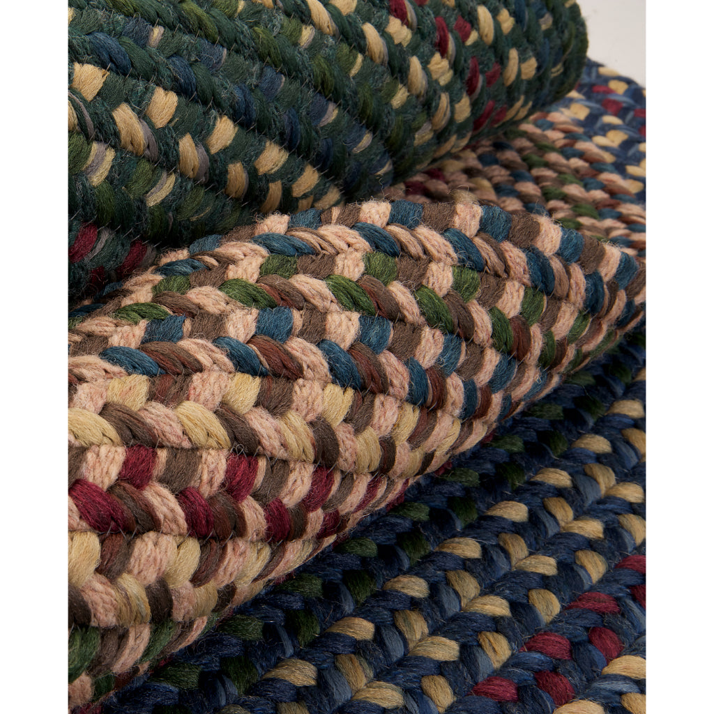 Colonial Mills Midnight Deep Forest Indoor Handmade Stair Tread - Vibrant &amp; Reversible Braided Rug