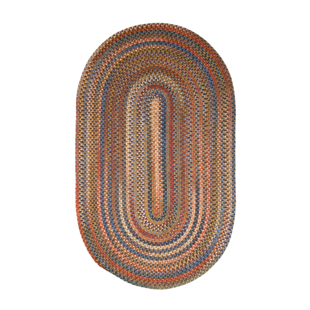 Colonial Mills New England Braid Multicolor Oval Indoor Area Rug - Stylish Reversible Handmade Rug with Brown &amp; Orange Accent