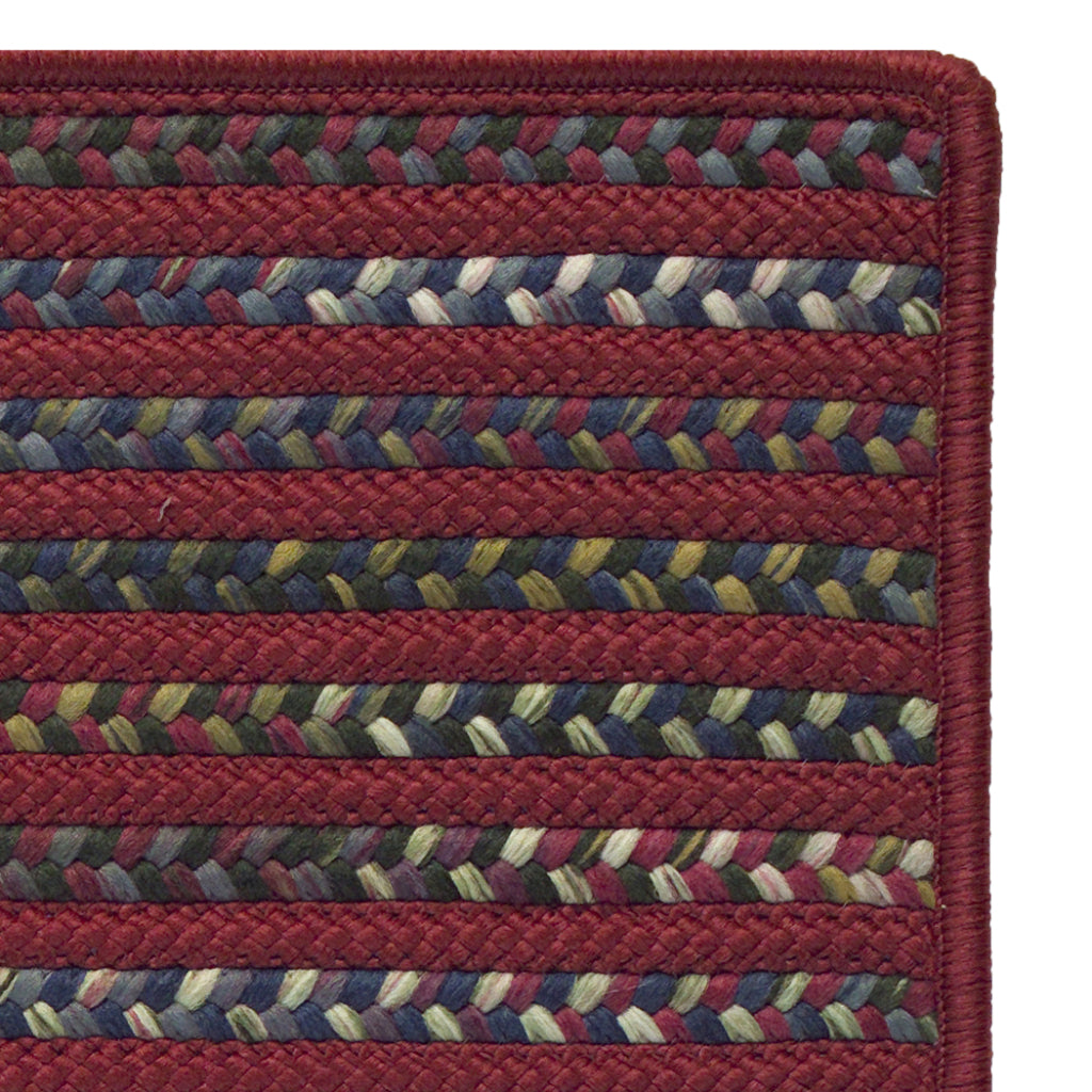 Colonial Mills Navajo Multicolor Rectangle Indoor / Outdoor Area Rug - Trendy Reversible Braided Rug with Red Stripes