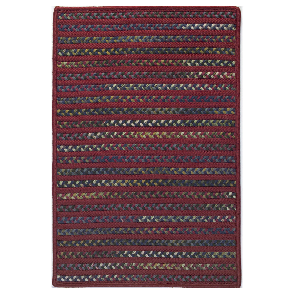 Colonial Mills Navajo Multicolor Rectangle Indoor / Outdoor Area Rug - Trendy Reversible Braided Rug with Red Stripes