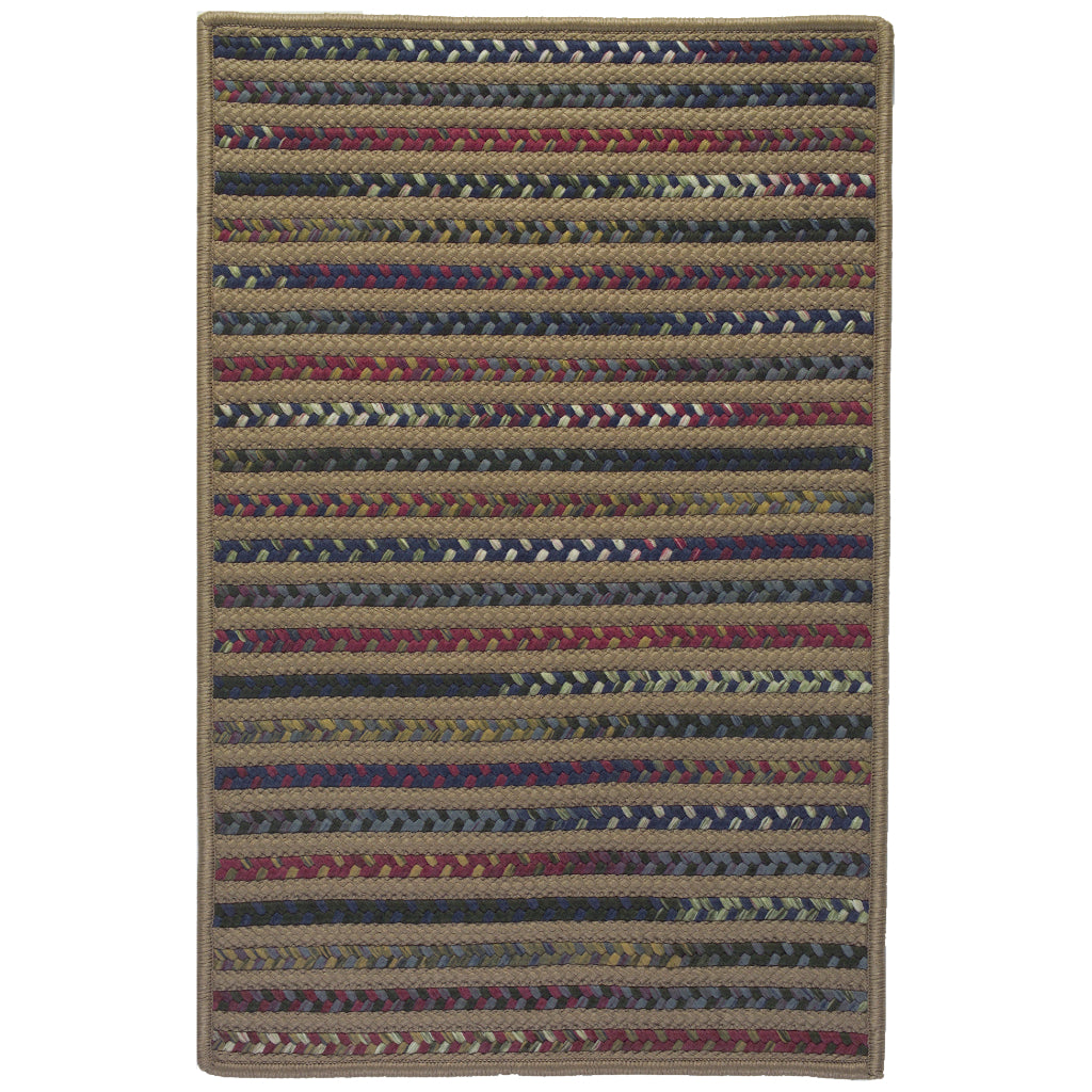 Colonial Mills Navajo Multicolor Rectangle Indoor / Outdoor Area Rug - Cozy Reversible Braided Rug with Brown Stripes