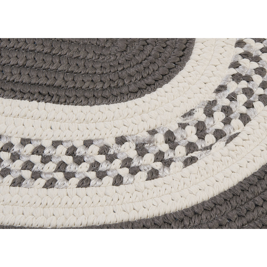 Colonial Mills Crescent Gray Oval Indoor / Outdoor Area Rug - Stain &amp; Fade Resistant Handmade Rug