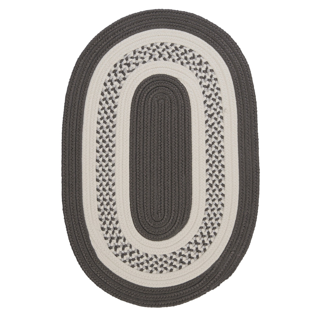 Colonial Mills Crescent Gray Oval Indoor / Outdoor Area Rug - Stain &amp; Fade Resistant Handmade Rug