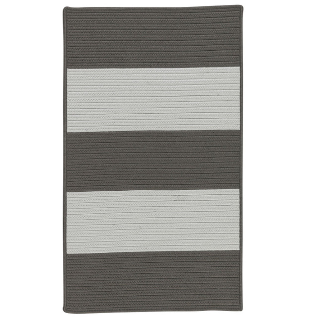 Colonial Mills Newport Textured Stripe Greys Rectangle Indoor / Outdoor Area Rug - Stain &amp; Fade Resistant Reversible Handmade Rug