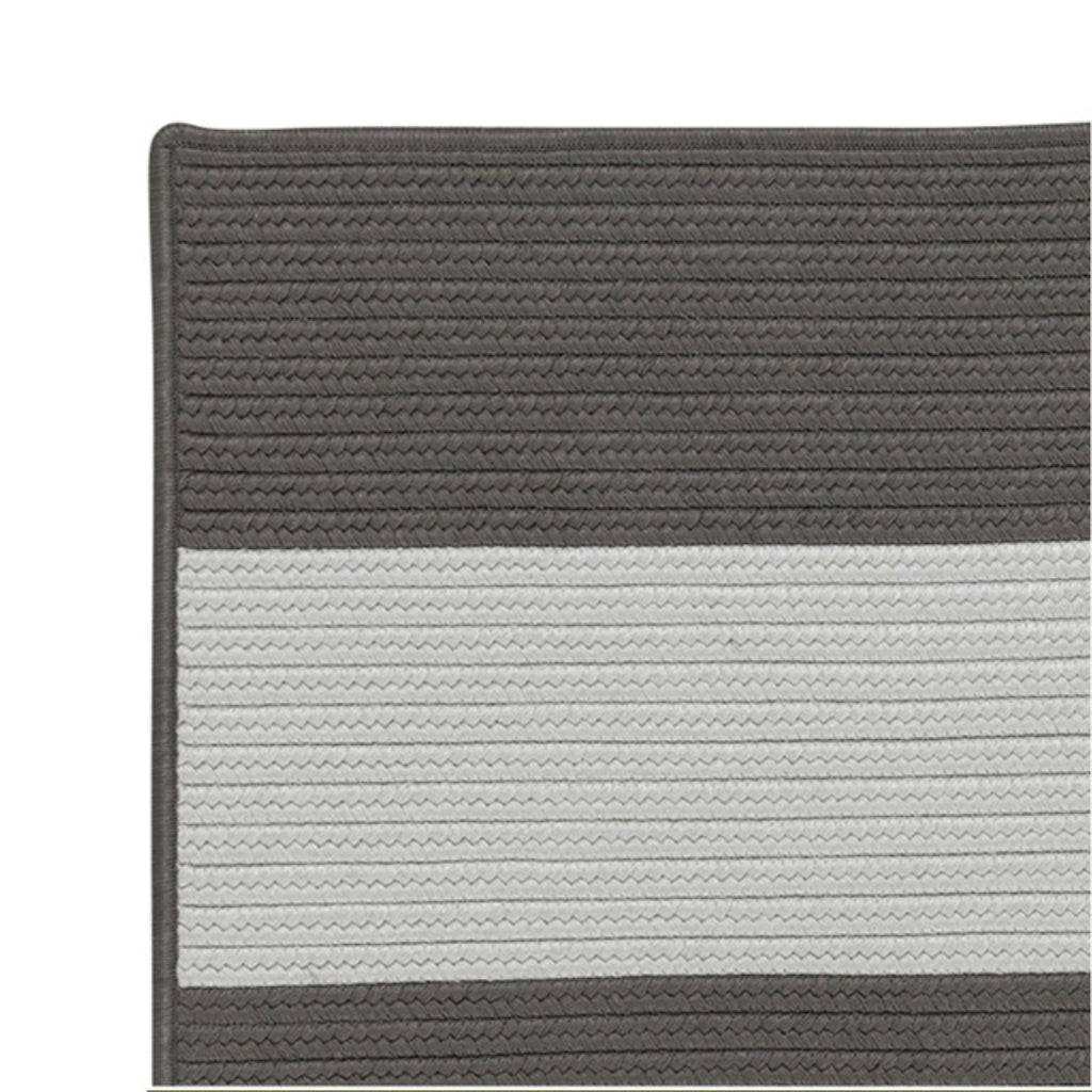 Colonial Mills Newport Textured Stripe Greys Rectangle Indoor / Outdoor Area Rug - Stain &amp; Fade Resistant Reversible Handmade Rug