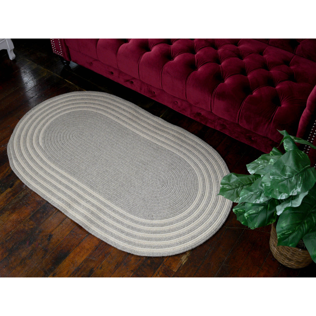 Colonial Mills Narragansett Gray Oval Indoor Area Rug - Elegant Reversible Rug Made of 100% All Natural Wool