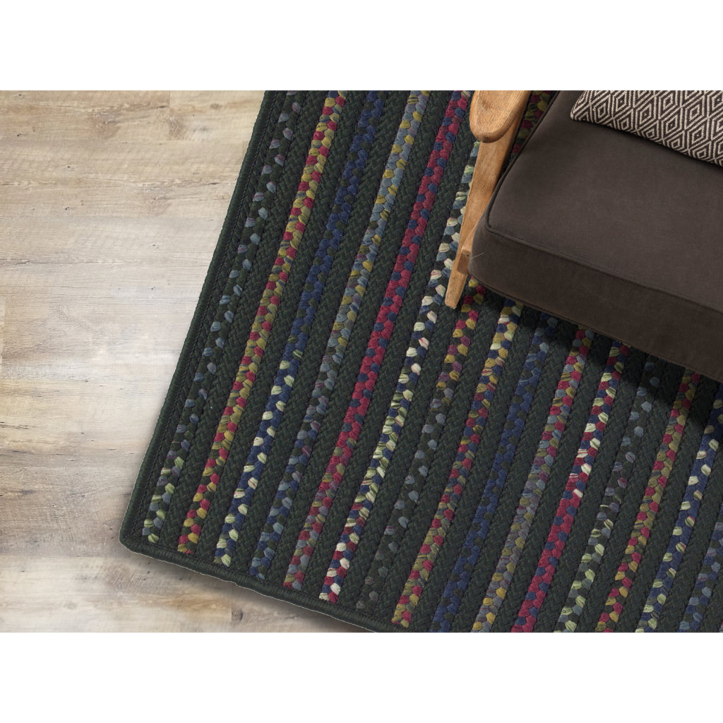 Colonial Mills Navajo Multicolor Rectangle Indoor / Outdoor Area Rug - Trendy Reversible Braided Rug with Red Stripes