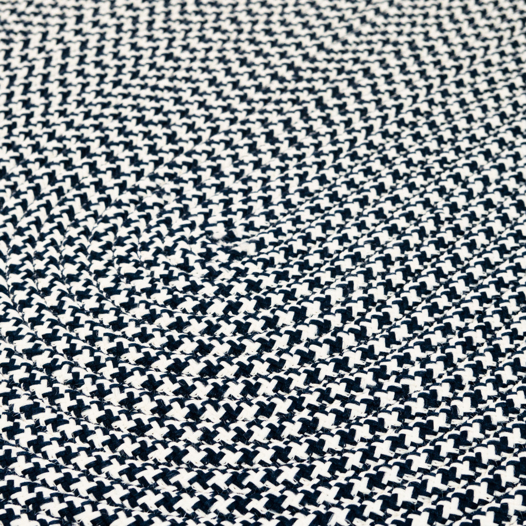 Colonial Mills Milton Houndstooth Tweed Navy Oval Area Rug - Stain and Fade Resistant Indoor / Outdoor Handmade Rug
