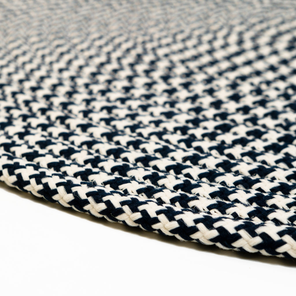 Colonial Mills Milton Houndstooth Tweed Navy Oval Area Rug - Stain and Fade Resistant Indoor / Outdoor Handmade Rug
