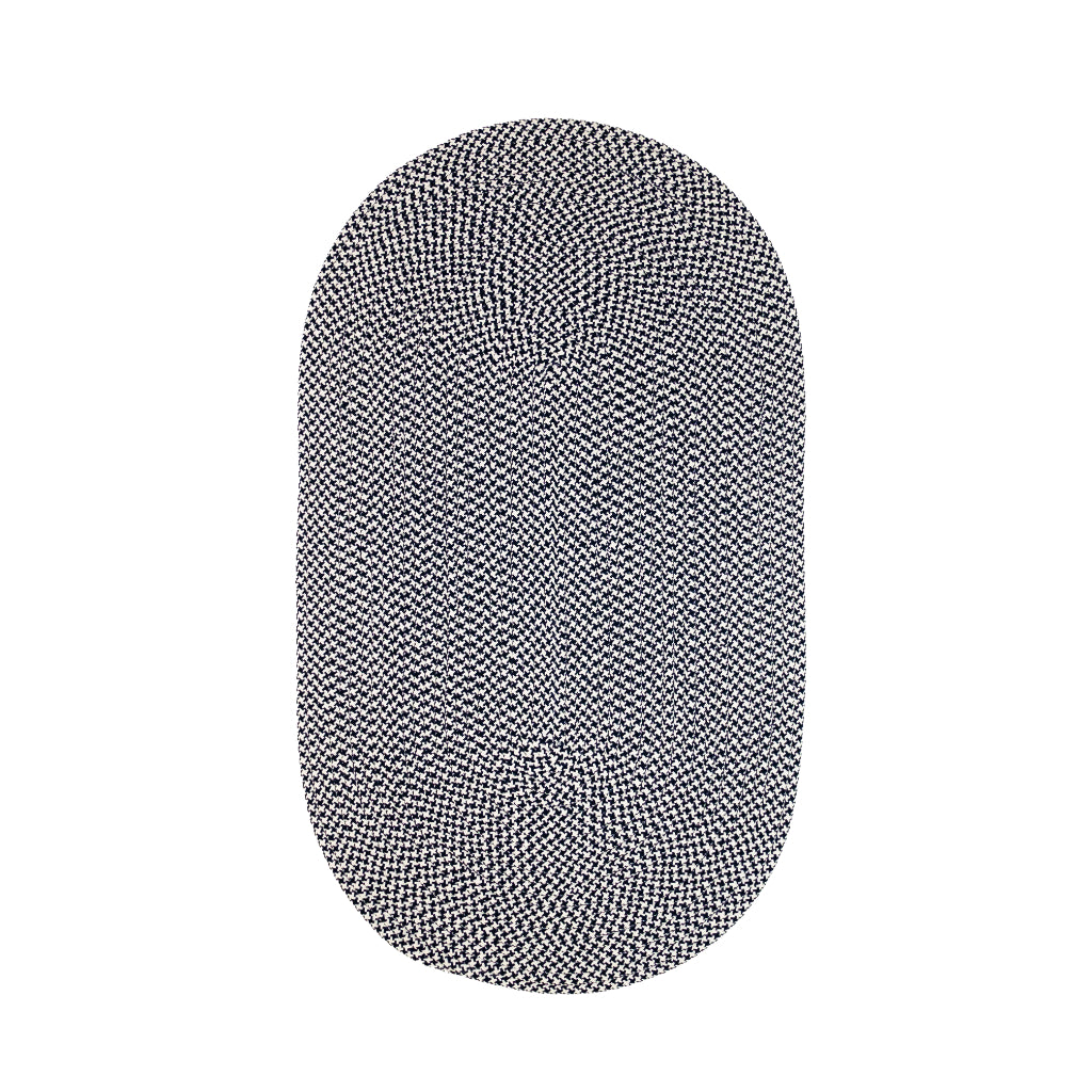 Colonial Mills Milton Houndstooth Tweed Navy Oval Area Rug - Stain and Fade Resistant Indoor / Outdoor Handmade Rug