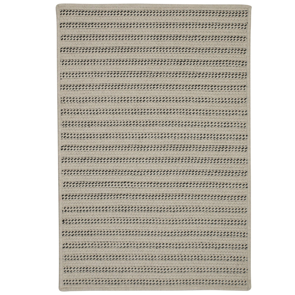 Colonial Mills Sunbrella Booth Bay Gray &amp; Black Rectangle Indoor / Outdoor Area Rug - Stain &amp; Fade Resistant Reversible Handmade Rug