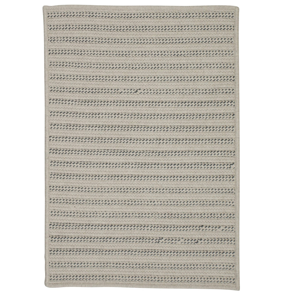 Colonial Mills Sunbrella Booth Bay Gray Striped Rectangle Indoor / Outdoor Area Rug - Stain &amp; Fade Resistant Reversible Handmade Rug